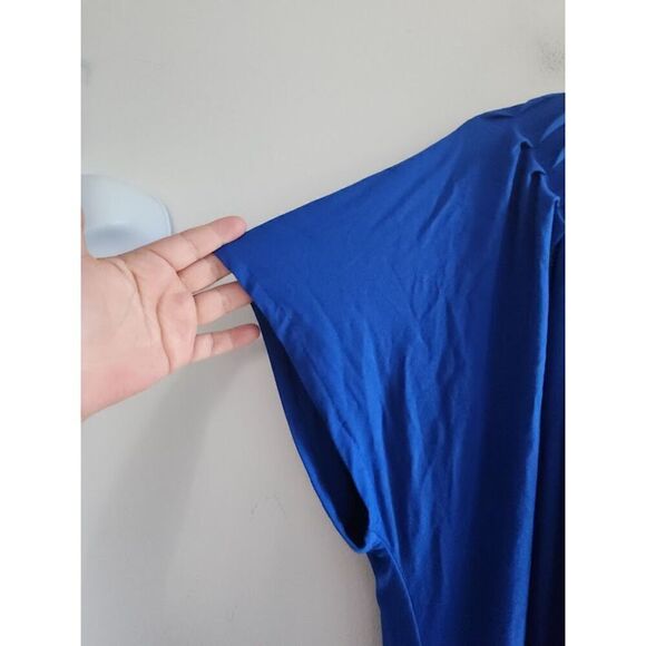 NWT Talbots Women Blue Jersey Knit T-Shirt Midi Tie Waist Dress size 3X - Picture 4 of 9